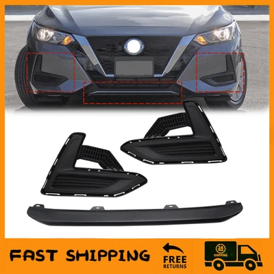 Cubierta de luz antiniebla para parachoques delantero Fit 20-23 Nissan Sentra S SR SV + moldura inferior Foto 1 de 4