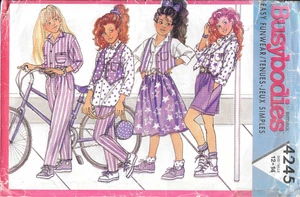 Busybodies by Butterick Sewing Pattern 4245 Girls Vest Shirt Skirt Pants Size 12 - Picture 1 of 2