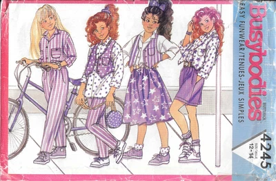 Busybodies by Butterick Sewing Pattern 4245 Girls Vest Shirt Skirt Pants Size 12 - Image 1 of 2