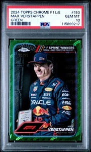 2024 Topps Chrome Logofractor Formula 1 F1 Max Verstappen #153 /99 PSA 10 - Picture 1 of 3