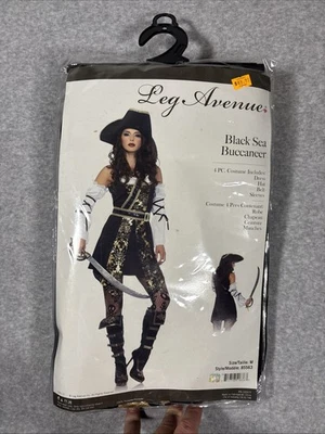 Leg Avenue Black Sea Buccaneer Pirate Adult Halloween Costume Womens Size Medium - Image 1 of 4