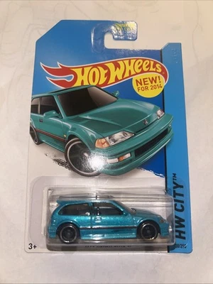 1990 Honda Civic EF HW City Teal 2014 Hot Wheels - Image 1 of 4