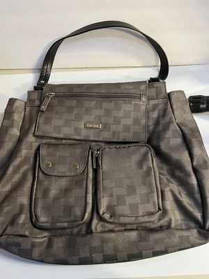 Bolsa MICHE Laurie Prima (Mochila) Gunmetal All-Over Criss-Cross Padrão Aposentado - Imagem 1 de 4