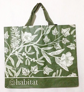 Habitat Reusable Shopping Bag Tote Green Botanical 3% Recycled 38 x 45 x 20cm - Picture 1 of 7