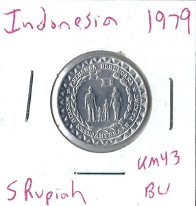 Coin Indonesia 5 Rupiah 1979 KM43 - Picture 1 of 3