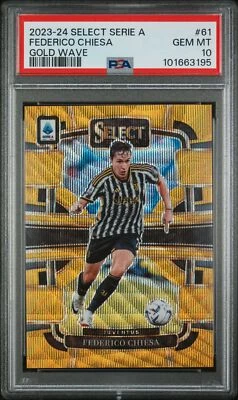 Federico Chiesa 2023-24 Panini Select Serie A #61 Gold Wave / 10 PSA 10 - Image 1 of 2