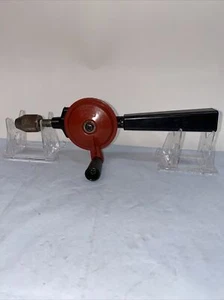  Vintage Terman Double Pinion Hand Drill Made In Italy Handle Holds Spare Bits - Picture 1 of 9
