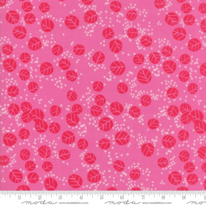GROWING BEAUTIFUL 3 yds Moda quilting sew fabric PINK Crystal Manning 11835-13 - Image 1 of 1