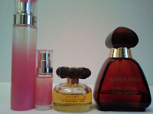 Bulk Lot 4 Bottles Used Women's Perfume Fragrance Covet ,Paris Hilton,Maroussia