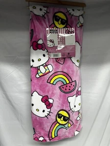 NWT NEW ! Hello Kitty Pink Rainbow Watermelon Blanket Viral Ross New Throw Blank - Picture 1 of 4
