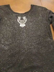 LADIES HARLEY DAVIDSON BLACK GLITTERY SHIRT WITH CUT OUT BACK SIZE L - Picture 1 of 6