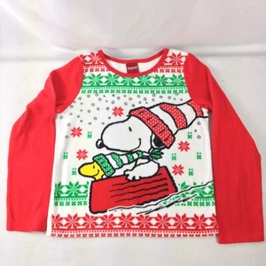 Peanuts Snoopy Christmas Fleece 2 Pc Pajama Set Childrens Size Med. - Picture 1 of 6
