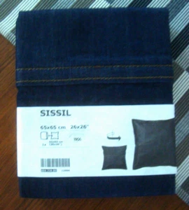 IKEA Denim Blue EURO Pillow Cover Blue Denim 26x26 " 65x65 cm SISSIL* Cotton NEW - Picture 1 of 10