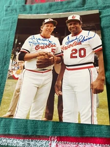 Brooks and Frank Robinson, HOF Baltimore Orioles autographed 8x10 colored photo - Picture 1 of 2
