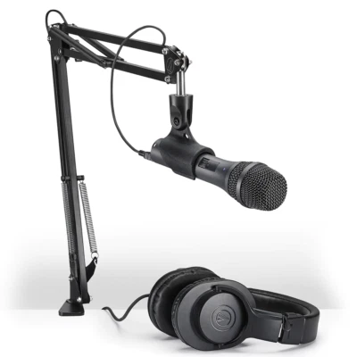 AUDIO TECHNICA AudioTechnica AT2005 USB Microphone w/ ATHM20x Headphones | Boom Arm USB Cable