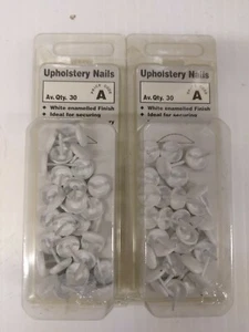 White Upholstery Nails 2 packs Qty Av 60 - Picture 1 of 4