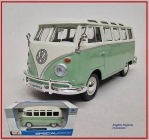 modellino fugone vintage Volkswagen van samba vw t1 scala 1:25 modellini 1/24 - Foto 1 di 7