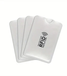 DEBIT CREDIT CARD Protector Contactless Blocking Sleeve RFID Silver 10 Pack UK - Picture 1 of 7