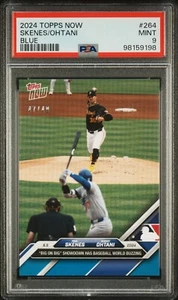 PSA 9 - 2024 Topps Now #264 Skenes Ohtani Blue Parallel #/49 - Picture 1 of 2