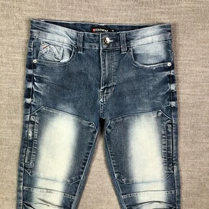Southpole Jeans Boys 16 Blue Slim Straight Hip Hop Acid Wash 28x27 - Picture 1 of 10