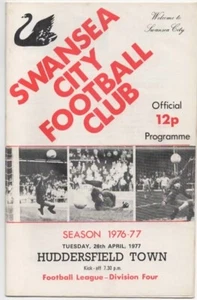 Apr 77 SWANSEA CITY v HUDDERSFIELD TOWN - Picture 1 of 1