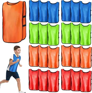 24 Pieces Team Pinnies Jerseys for Kids Youth Scrimmage Training Game Soccer Ves - Picture 1 of 12