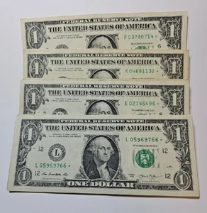 $1.00 Star Note Lot of 12. 2001-2017  Various Years, Various Reserves See Desc. - Picture 1 of 2