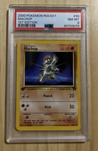 Pokémon Team PSA 8 Rocket 1st Edition Machop 59/82 NM-MT Rare - Picture 1 of 2