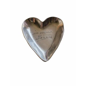 Signed Silver Tone Heart Shape Trinket Dish Silvestri Sandra Magsamen Valentines - Picture 1 of 2