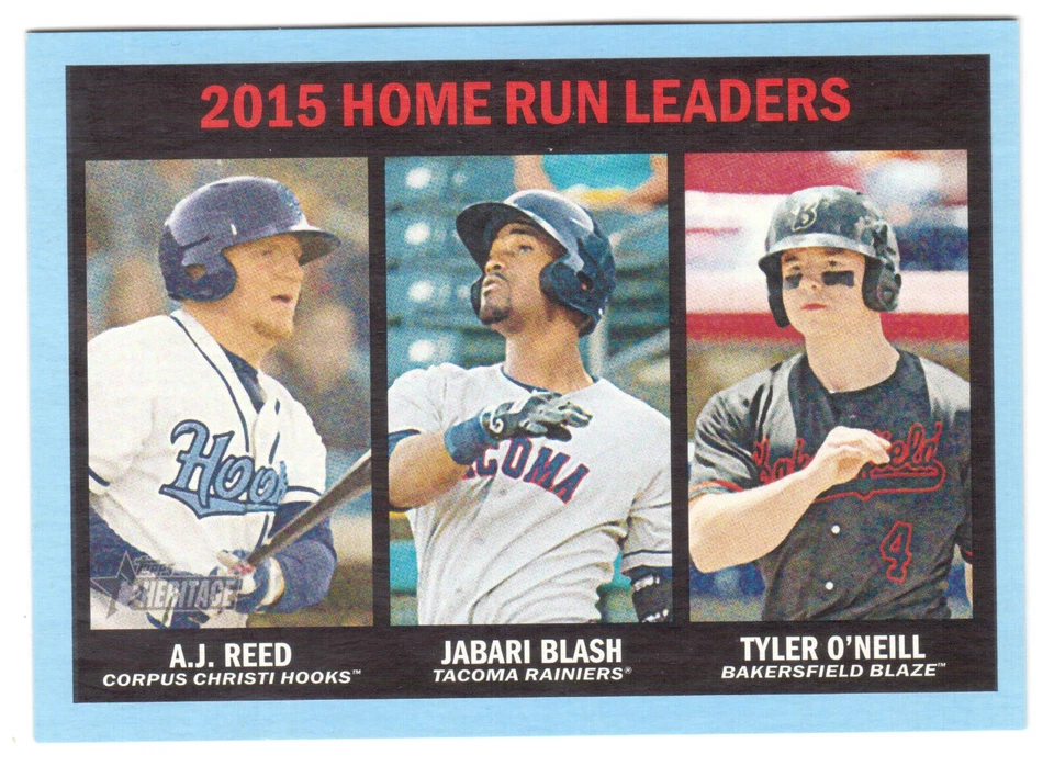 2016 TOPPS HERITAGE MINORS #191 2015 HOME RUN LEADERS BLUE #18/99 - Image 1 of 1