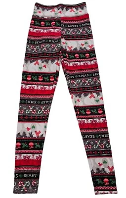No Boundaries Fleece Lined Christmas Polar Bear Leggings Juniors Size S (3-5) - Image 1 of 4