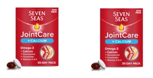 🟢 2 x Seven Seas Jointcare + Calcium Omega-3 30 Day Capsules Boxed- Duo Pack - Picture 1 of 2