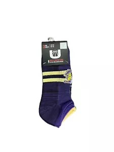Los Angeles Lakers Socks - Size: 6-12 - Mens Low Cut Socks - 3 Pair - Basketball - Picture 1 of 4