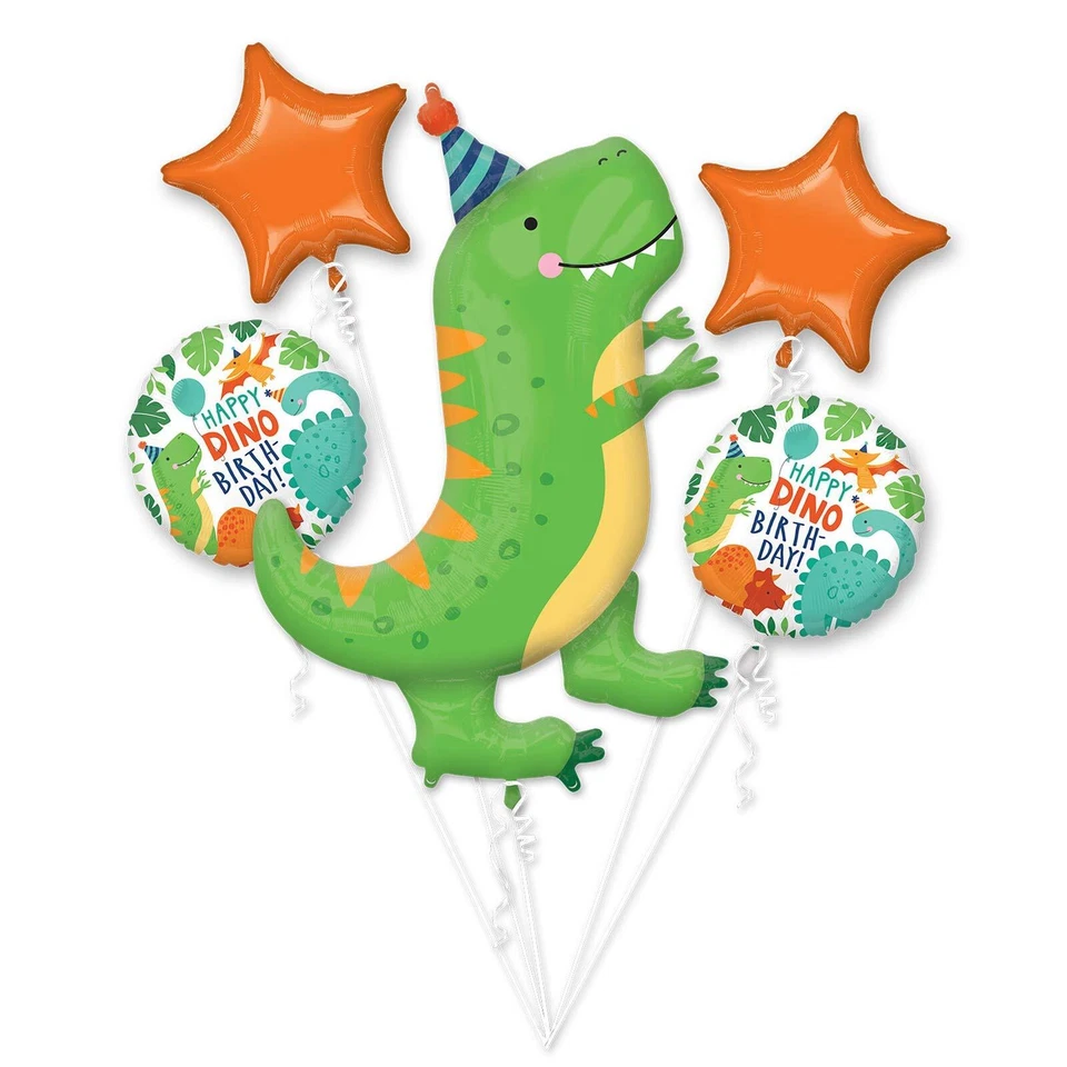 Anagrama Fofo Festa T-Rex Feliz Aniversário Dino! Suprimentos para festa buquê balão - Imagem 1 de 1