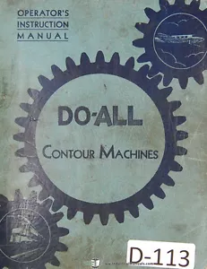 Doall V-16 und V-36 ML, Kontursäge, Betriebsanleitung 1941 - Bild 1 von 5