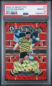 Ethan Nwaneri 2023-24 Panini Select EPL #9 Red Wave Prizm /149 Rookie RC PSA 10 - Picture 1 of 2