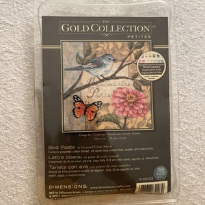 L-25 DIMENSIONS GOLD PETITES COUNTED CROSS-STITCH KIT “BIRD POSTE” - Picture 1 of 4