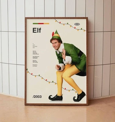 Elf 2003 Christmas Vintage Movie Poster - Classic Chrismtas Movie - Holiday Gift - Image 1 of 4
