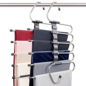 Magic Pants Hangers Space Saving - 2 Pack for Closet Multiple Layers Multifun... - Picture 1 of 7