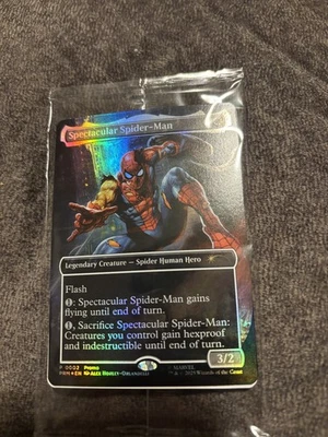 Magic The Gathering Spectacular Spiderman Card Marvel Legends Exclusive  - Image 1 of 2
