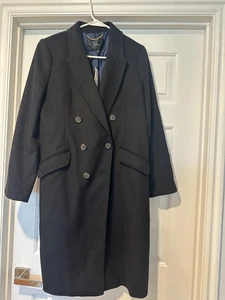 J.CREW Zweireihiger Mantel aus Wolle Kaschmir Größe 6 Schwarz Neu mit Etikett - Bild 1 von 12