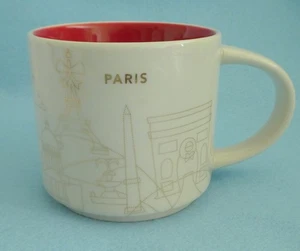 Starbucks PARIS Christmas Holiday MUG You are Here Gold Coffee 14oz R A R E - Picture 1 of 5