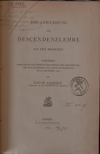 Die Anwendung der Descendenzlehre auf den Menschen. Vortrag gehalten in der öffe - Picture 1 of 1