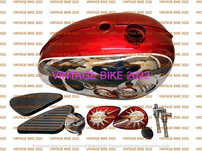 BSA A65 THUNDERBOLT 4 GALONES CEREZA PINTADO CROMO TANQUE GASOLINA COMPLETO | Apto para Foto 1 de 4