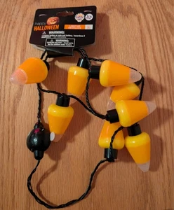Happy Halloween Candy Corn Light Up Necklace - Picture 1 of 4