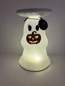 Bath And Body Works Halloween Light Up Ghost Three Wick Candle Holder  - Picture 1 of 7
