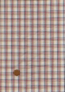 100% Cotton Fabric Plaid Style Check Red Grey Sand White Patchwork Craft - Picture 1 of 1