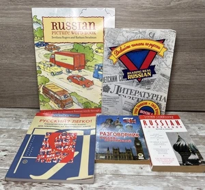 Lot of 5 Learn Russian Books - Picture Book, Coursebook, Reading Real Russian - Picture 1 of 21