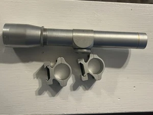 LEUPOLD M8 2X SILVER STAINLESS PISTOL SCOPE EXTENDED EYE RELIEF + RINGS - Picture 1 of 18