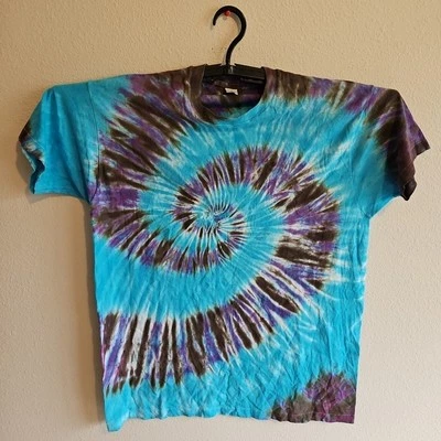 Vintage Single Stitch Shirt Screen Stars Tie Dye Mens Size 3XL Blue Black Purple - Image 1 of 4